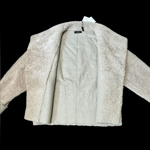 THEORY***Lamb Reversible Shearling Coat Jacket***Size Petite $2895 - Picture 2 of 6
